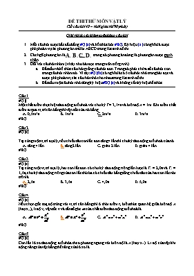 Đề thi thử môn Vật lý 12